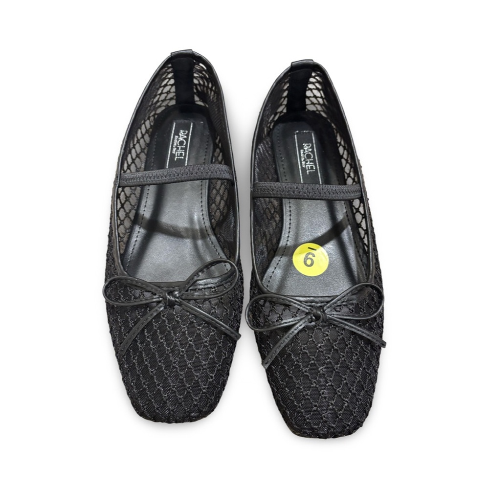 RACHEL Rachel Roy Mary Jane Black Mesh Ballet Flats